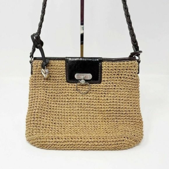 Brighton Handbags - SOLD BRIGHTON Wheat Brown Straw Leather  Bag
